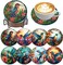 8-Piece Hummingbird Diamond Painting Coaster Set with Holder – DIY Bird Diamond Art Coasters for Adults, Beginner-Friendly Craft Supplies